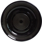 Thumbnail image #1 for Tuxton China Concentrix CBA-120 12" Ceramic Plate, Round, Wide Rim, Black Case of 6