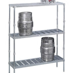 Thumbnail image #1 for ATSMFG MET MET-KRA93 Keg Rack, 93"W x 20"D x 76"H, (3) shelves, accommodates (10) kegs, mid & bottom shelves are constructed of 1-3/4" square tubing