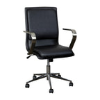 Thumbnail image #1 for Flash Furniture GO-21111B-BK-CHR-GG Mid-Back Black Bonded Leather Office Chair with Chrome Arms, Casters & Adjustable Height