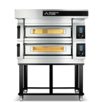 Thumbnail image #1 for AMPTO Moretti Forni S105E2 Electric Double-Deck Pizza Oven, Refractory Stone Decks, Stainless Steel Exterior, 37-1/2" Decks