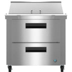 Thumbnail image #1 for Hoshizaki SR36B-15MD2 36-Inch Mega Top Refrigerated Prep Table, 2 Drawers, 12-Pan Capacity, Rear-Mounted Self-Contained
