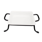 Thumbnail image #1 for CAC China BF BF-G112 GN 1/2 Porcelain Food Pan Set with Rack, 2-1/2" Deep Case of 4