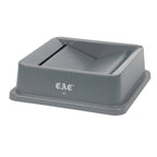 Thumbnail image #1 for CAC China TCSQ-D35GRY 23-Gallon Gray Plastic Swing-Top Trash Can Lid Case of 6