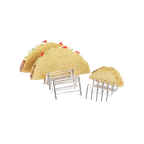 Thumbnail image #1 for G.E.T. Specialty Servingware 4-81858 Stainless Steel Taco Holder, Holds 3 or 4 Tacos, 6 x 2-1/2 x 1-1/2 in Case of 48