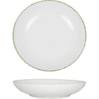 Thumbnail image #1 for International Tableware Provincial™ PR-110-G ™ Pasta Bowl, 10 in, 40 oz, Round Coupe Porcelain, White with Green Underglaze 1 Dozen