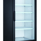 Thumbnail image #1 for Drago DR23MGF Glass Door Merchandising Freezer, 23 cu. ft., 1 Self-Closing Hinged Door, -7°F to 0°F, Black
