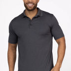 Thumbnail image #1 for Chef Works Z650-IGY-6XL Men's Gray Short-Sleeve Collared Polo Shirt, 6XL, 100% Polyester