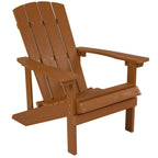 Thumbnail image #1 for Flash Furniture JJ-C14501-TEAK-GG Adirondack Chair, 350 lb Capacity, Weather-Resistant Polystyrene, Teak