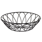 Thumbnail image #1 for TableCraft Products Petal 10535 Round Metal Serving Basket, 8" Diameter x 2-1/2" High, Black Powder-Coat Finish Case of 6