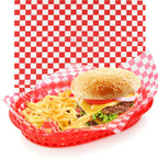 Thumbnail image #1 for New Star Foodservice Inc. 44263 Paper Food Basket Liners, 12 x 12 in, Red and White Pattern Case of 36