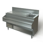 Thumbnail image #1 for Tarrison Products Ltd. TA-CMU48SCR 48" Stainless Steel Cocktail Mix Unit with Sink, Cover, Ice Bin & 7" Backsplash