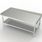 Thumbnail image #1 for AERO Manufacturing 2EG-3096 Stainless Steel Equipment Stand, 14-Gauge Top, Open Galvanized Base with Undershelf, 96"W x 30"D x 27-1/4"H