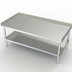 Thumbnail image #1 for AERO Manufacturing 2EG-2472 Stainless Steel Equipment Stand, 14-Gauge Top, Open Galvanized Base with Undershelf, 72"W x 24"D x 27-1/4"H
