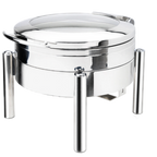 Thumbnail image #1 for Eastern Tabletop Jazz 3978GSB 6 qt Round Stainless Steel Chafer with Hinged Glass Cover
