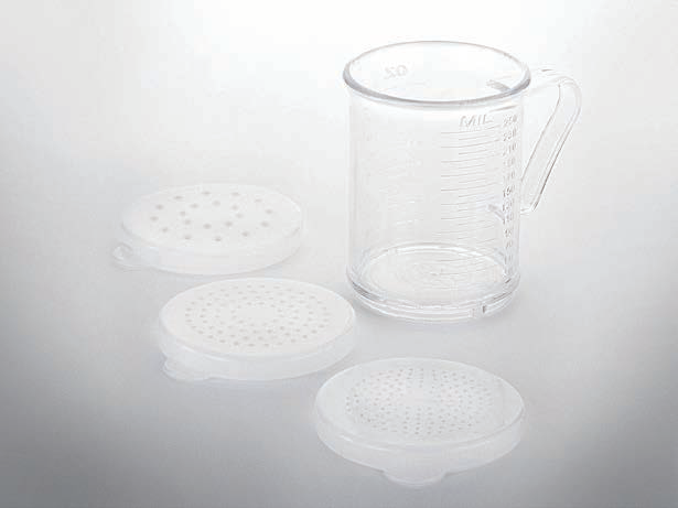 Product image #2 for American Metalcraft 10 oz See-Thru Polycarbonate Flour Dredge with 3 Tops