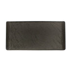 Thumbnail image #1 for Vertex China Obsidian OB-R20 Rectangular Porcelain Plate, 11-1/2" x 6", Matte Black Case of 2 Dozen