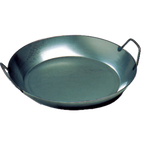Thumbnail image #1 for Matfer Bourgeat 062051 Paella Pan, 14-1/8" Diameter x 1-5/8"H, Curved Sides, 2 Handles, Black Steel, Induction Ready