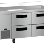 Thumbnail image #5 for Hoshizaki Steelheart WLR60B-D4 60-Inch Two-Section Worktop Refrigerator with 4 Drawers, Stainless Steel, Self-Contained Refrigeration