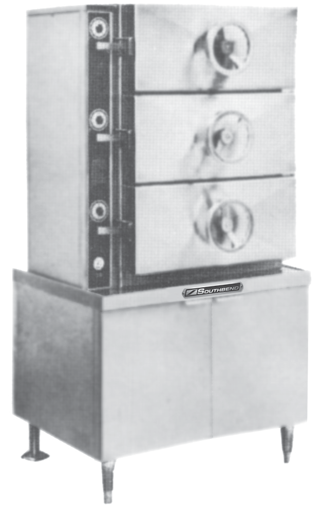 Product image #1 for Southbend Steam SC-3S 3-Compartment Pressure Steamer with Steam-Coil Boiler and 36-Inch Cabinet Base