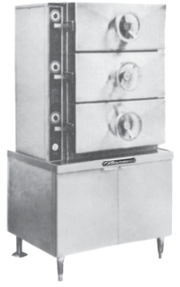 Southbend Steam SC-3S 3-Compartment Pressure Steamer with Steam-Coil Boiler and 36-Inch Cabinet Base