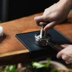 Thumbnail image #2 for Espresso Parts Barista Basics EP_CTMAT Espresso Tamping and Packing Mat with Corner Edge, 6"W x 8.62"D x 2"H