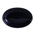 Thumbnail image #1 for CAC China Tango TG-34-CBU Porcelain Cobalt Blue Oval Platter, Embossed Rim, 9-5/8"L x 6-1/2"W x 1"H Case of 2 Dozen