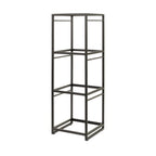 Thumbnail image #1 for Steelite International Creations Buffet 7363MW345 Square Tiered Buffet Riser, Spire, Black Metal, 9.5 x 9.5 x 28.5 in
