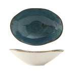 Thumbnail image #1 for Tuxton China Artisan Geode GGE-402 Porcelain Oval Pasta Bowl, 11-1/2 oz, 7-1/2" x 5-1/4" x 2-1/4"H, Azure 1 Dozen