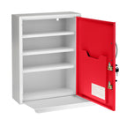 Thumbnail image #2 for Alpine Industries ADI999-06-RED Medical Security Cabinet, 16"W x 6"D x 21"H, Dual Lock, Surface Mount, Pull-Out Shelf, Red