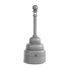 Thumbnail image #1 for Curtron Products T1208-GY Smoking Station Cigarette Receptacle, 4 Gallon, Round HDPE, Gray, 15-1/4" Diameter x 37-3/4"H