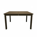 Thumbnail image #1 for Grosfillex Sigma US929599 Outdoor Square Slatted Aluminum Table, 48 x 34 x 29-1/3 in H, Adjustable Levelers, Umbrella Hole