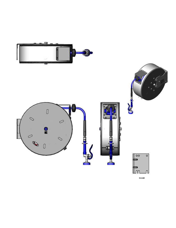 Product image #2 for Enclosed Epoxy-Coated Retractable Hose Reel with 3/8" x 50' Hose and High-Flow Spray Valve