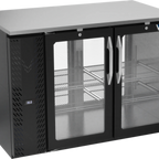 Thumbnail image #1 for Victory Refrigeration VBBN48HC-G-PT-B Pass-Thru Back Bar Refrigerator, 4 Glass Doors, 48"W, Black Exterior, Stainless Steel Top