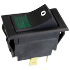 Thumbnail image #1 for AllPoints Foodservice Parts & Supplies Mavrik 422000 Lighted Green On/Off Rocker Switch, 4-Terminal, 10A/250VAC, 15A/125VAC