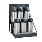 Thumbnail image #1 for Curtis CAR-6-BLK 6-Position Two-Level Step-Up Airpot Rack, 3 Bottom/3 Top, Removable Drip Tray, Black
