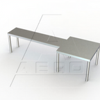 Thumbnail image #1 for AERO Manufacturing MWSR-1248 Table-Mount 16-Gauge Stainless Steel Microwave Shelf, Right-Side Microwave Area, 48"W x 12"D