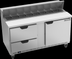 Thumbnail image #6 for Beverage-Air 60 Inch Two-Section Sandwich Prep Table with 2 Drawers, 1 Door, and 16 1/6-Size Pan Top