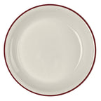 Thumbnail image #1 for Steelite International HL Ivory HL31063931 Round China Coupe Plate, 10-3/8 in, Maroon Line 1 Dozen