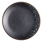Thumbnail image #1 for Vertex China London Moonstone LMS-C16 Porcelain Plate, 10 in, Round Coupe Rim, Matte Black/Sky Blue Reactive Glaze Case of 2 Dozen