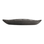 Thumbnail image #1 for Steelite International My Glass Studio GS196695 Glass Serving Bowl, 3.25 qt, 18.375 x 2.375 in, Oval, Crackle Dark Grey