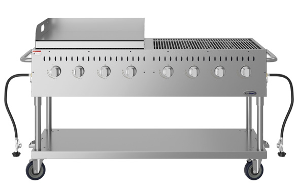 Product image #6 for KoolMore 60-Inch 8-Burner Commercial Outdoor Propane Grill with 30-Inch Griddle