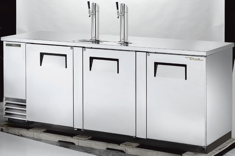Product image #5 for True Flat-Top Stainless Steel Direct Draw Beer Dispenser, 4 Half-Barrel Keg Capacity, 3 Solid Swing Doors