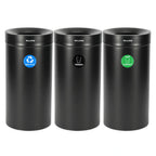Thumbnail image #1 for Alpine Industries ALP475-27-BLK-R-T-CO 27-Gallon Stainless Steel Compost, Recycling & Trash Receptacle, Black