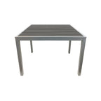 Thumbnail image #1 for Oak Street OD-TK3636-G Indoor/Outdoor Restaurant Table, 36 x 36, Gray Synthetic Teak Plank Top, Steel Base