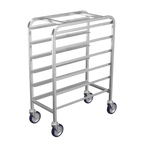 Thumbnail image #1 for Winholt Equipment SS-1206 Stainless Steel Mobile Platter Cart, 6-Tray, 12-Inch, End-Loading