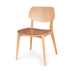 Thumbnail image #1 for JustChair Manufacturing W74018 Mid-Century Side Chair, Veneer Wood Back and Seat, Beech Wood Frame