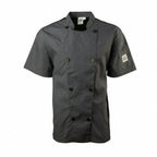 Thumbnail image #1 for Chef Revival J205GR-S Small Short-Sleeve Double-Breasted Chef Jacket, Pewter Gray Poly/Cotton