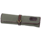 Thumbnail image #1 for JB Prince Boldric Z265 O Knife Roll Bag, 7 Knife Pockets, Zippered Utility Pocket, Olive Green Canvas