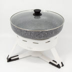 Thumbnail image #1 for Eastern Tabletop EB15731 Large Round Waterless Aluminum Chafing Dish with Lift-Off Glass Cover