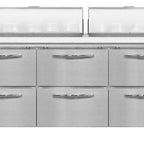 Thumbnail image #1 for Continental Refrigerator Designer Line D72N18C-D 72-Inch 3-Section Refrigerated Sandwich Prep Table with 6 Drawers, 18 1/6-Size Pans